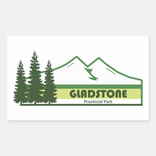 Gladstone Provincial Park Green Stripes Rechthoekige Sticker (Voorkant)