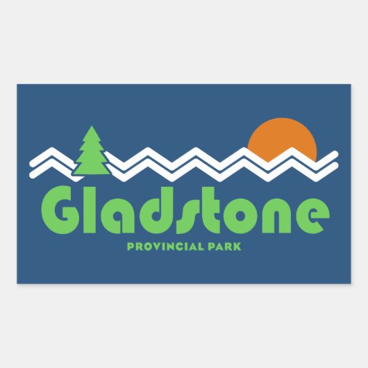 Gladstone Provincial Park Retro Rechthoekige Sticker (Voorkant)