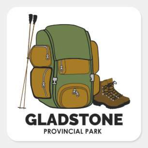 Gladstone Provincial Park rugzak Vierkante Sticker