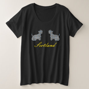 Gladstone Schotse Tartan Scottie Honden Grote Maat T-shirt