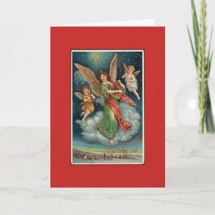 GLAEDELIG JUL CHRISTMAS ANGEL BLANK Kaart
