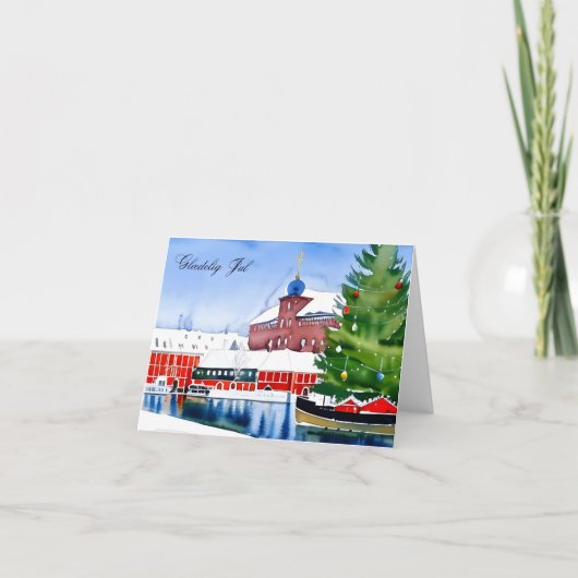 Glædelig jul, Deens Kerstfeest Kaart (Voorkant)