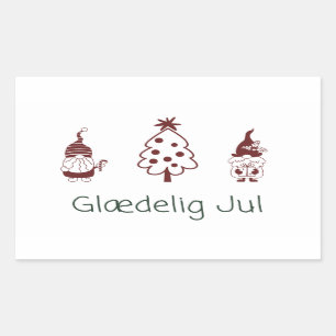 Glædelig jul, Deense Happy Kerstmis Rechthoekige Sticker