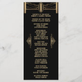 Glam 1920's Great Gatsby Art Deco Wedding Programm Programma (Achterkant)