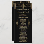 Glam 1920's Great Gatsby Art Deco Wedding Programm Programma (Voorkant / Achterkant)