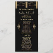 Glam 1920's Great Gatsby Art Deco Wedding Programm Programma (Voorkant)