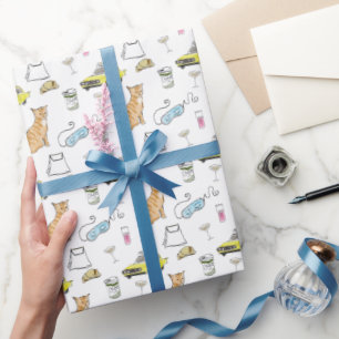 Glam 1960s Cocktail Party Whimsical Retro Cadeaupapier