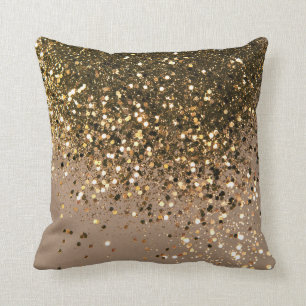 Glam 1 voor mousserend goud bruin glitter kussen