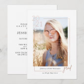 Glam 2021 Afstuderen fotouitnodigingen Kaart (Voorkant / Achterkant)