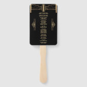 Glam 20's Great Gatsby Art Deco Trouwprogramma Handwaaier (Achterkant)