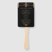Glam 20's Great Gatsby Art Deco Trouwprogramma Handwaaier (Voorkant)