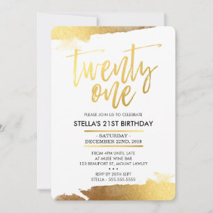 GLAM 21ST BIRTHDAY PARTY modern verguld goud Kaart