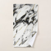 Glam à huile d'or classique Marbre blanc no 1 (Serviette à main)