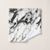Glam à huile d'or classique Marbre blanc no 1 (Gant de toilette)