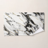 Glam à huile d'or classique Marbre blanc no 1 (Serviette à main)