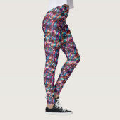 Glam Abstracte Paarse Gouden Sparkle Disco Glitter Leggings (Rechts)
