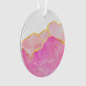 Glam Abstrait Rose Or Blanc NOM Fun moderne (devant)