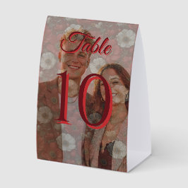 Glam Anemones Accent Lakeside Wedding Table Number