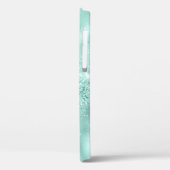 Glam Aqua Blue Folie Confetti Case-Mate iPhone Case (Achterkant / Links)