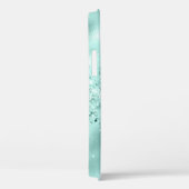 Glam Aqua Blue Folie Confetti Case-Mate iPhone Case (Achterkant / Rechts)