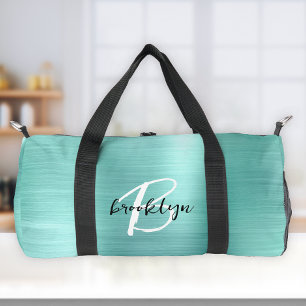 Glam Aqua Geborsteld Metaal Zwart Wit Monogram Plunjezak