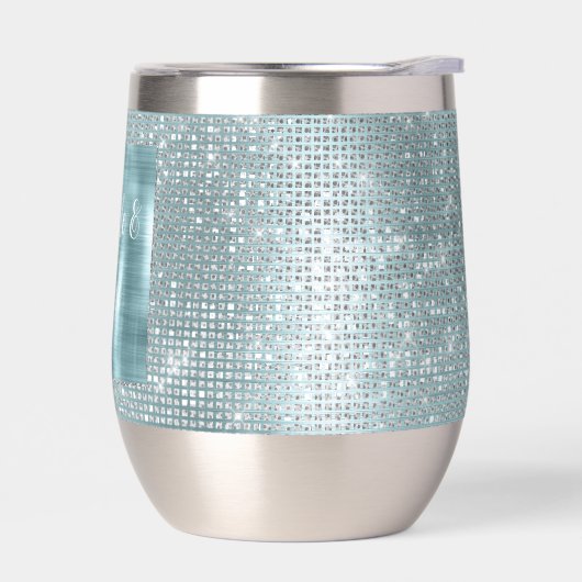 Glam Aqua Glitzy Silver Sparkle (Gauche)