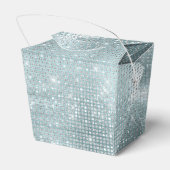 Glam Aqua Glitzy Silver Sparkle Bedankdoosjes (Achterkant)
