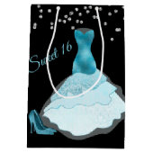 Glam Aqua Gown Sweet 16 Cadeau Sac (Dos)