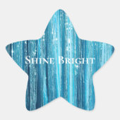 Glam Aqua Sparkle Stripes Ster Sticker (Voorkant)