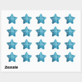 Glam Aqua Sparkle Stripes Ster Sticker (Vel)