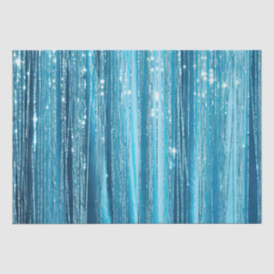 Glam Aqua Sparkle Stripes Tissuepapier