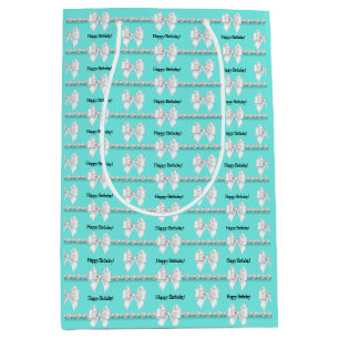 Glam Aqua Tiffany Theme Bougie Happy Birthday Medium Cadeauzakje