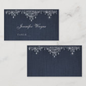 Glam argent art déco vintage mariage cartes lieux (Devant / Derrière)