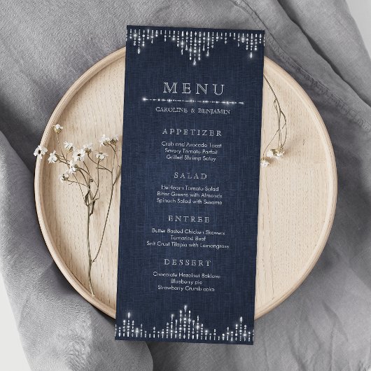 Glam argent parties scintillant déco menu de maria