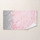 Glam argenté en marbre rose (Serviette à main)