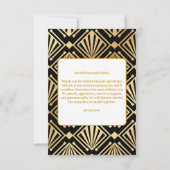 Glam Art Deco Black Gatsby 1920s Style Wedding Bedankkaart (Achterkant)
