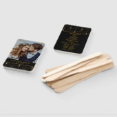 Glam Art Deco Black Gatsby 1920s Style Wedding Handwaaier (Niet-gemonteerd)