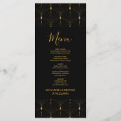 Glam Art Deco Black Gatsby 1920s Style Wedding Menu (Achterkant)