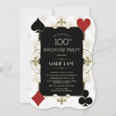 Glam Art Deco Casino Royale Poker Birthday Kaart (Voorkant)