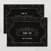 Glam Art Deco Great Gatsby Bruiloft Bedankt (Voorkant / Achterkant)