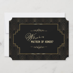 Glam Art Deco Great Gatsby Getuige van de bruid Kaart