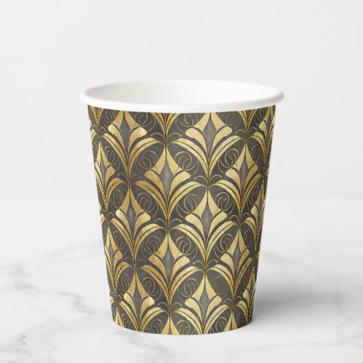 Glam Art Deco Patroon Bruiloft ID1033 Papieren Bekers (Achterkant)