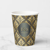 Glam Art Deco Patroon Bruiloft ID1033 Papieren Bekers (Voorkant)