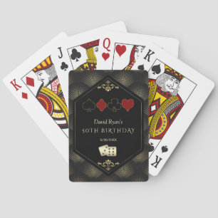 Glam Art Deco Vegas Casino Royale 50ste verjaardag Pokerkaarten