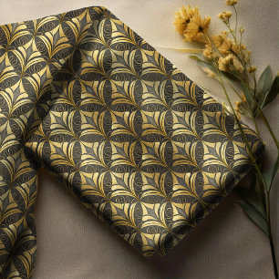 Glam Art Deco Zwart Goud ID1033 Stof