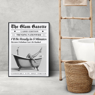 Glam badkamer krantenposter | Modegrensoverschrijd Poster