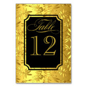 Glam Bamboo Feuille Gold Foil Numéros de table | d (Dos)