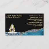 *~* Glam Beach Moon Goddess Blauwgroen Glitter Visitekaartje (Achterkant)