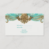 Glam Beach van Shell van Gold & Blauwgroen Zee Ver Aanbevelingskaartje (Achterkant)