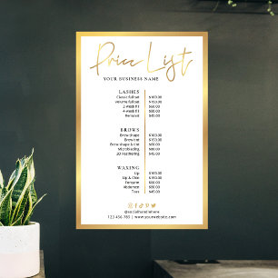 Glam Beauty Wimpers Nepgoud Prijslijst Poster